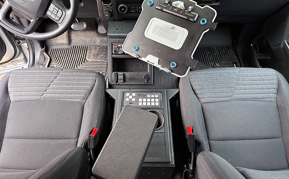 Gamber Johnson 7170-1077-00 2021+ Ford F-150 Wide-To-Narrow Console Box with Cup Holder