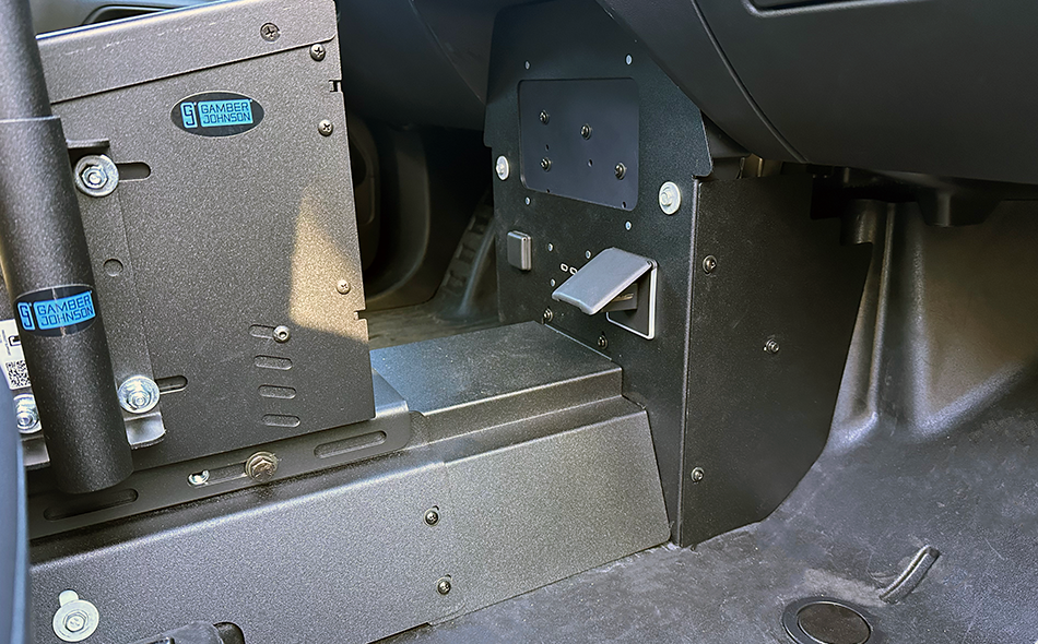 Gamber Johnson 7160-1905 2024+ Chevy Silverado EV Leg Kit with Top Plate & Metal Trim Wiring Cover
