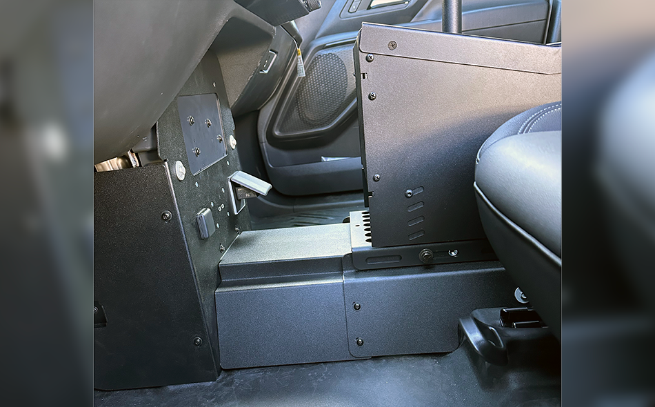 Gamber Johnson 7160-1905 2024+ Chevy Silverado EV Leg Kit with Top Plate & Metal Trim Wiring Cover
