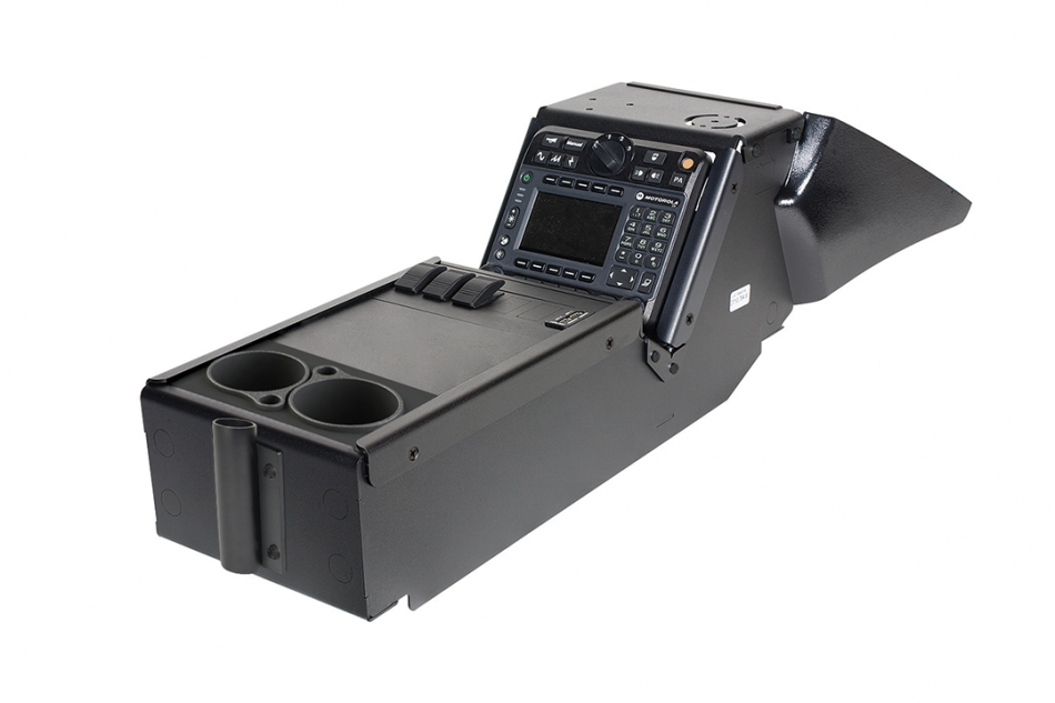 Gamber Johnson 7170-0137-03 2011-2020 Dodge Charger Police Package Console Box with Cup Holder, Vertical Surface Mount and Hardware Bag Kit