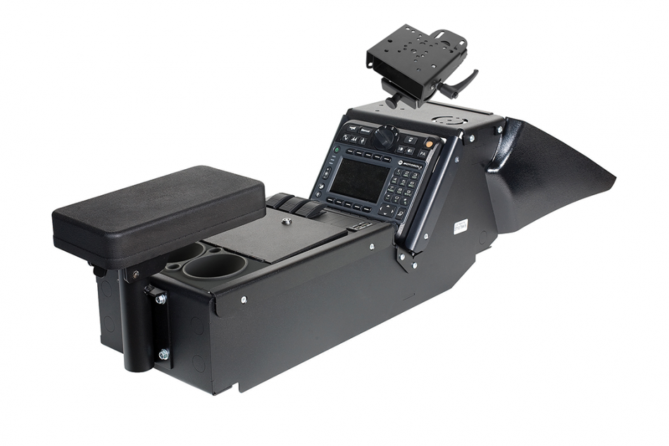 Gamber Johnson 7170-0137-05 2011-2020 Dodge Charger Police Package Console Box, Cup Holder, Armrest and 6" Locking Slide Arm Motion Attachment Kit
