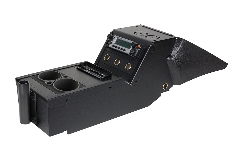 Gamber Johnson 7170-0564-03 2011-2020 Dodge Charger Police Package 10.5" Console Box with Cup Holder, Vertical Surface Mount and Hardware Bag Kit