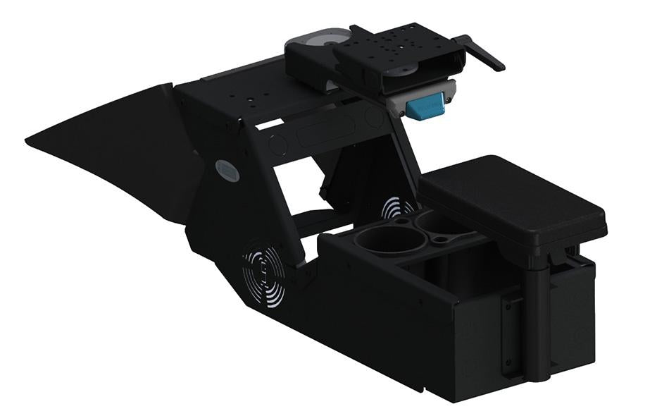 Gamber Johnson 7170-0886-05 2021+ Dodge Charger Console Box (Short 10.5") Kit with Cup Holder, Rear Armrest, and Mongoose® XLE 9" Motion Attachment