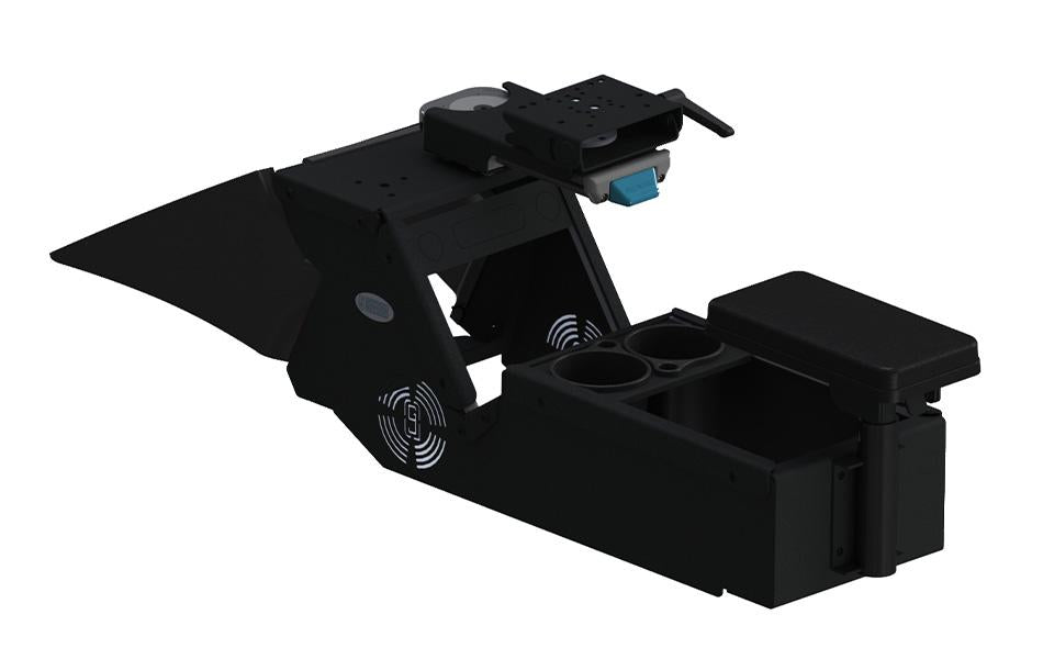 Gamber Johnson 7170-0887-05 2021+ Dodge Charger Console Box Kit with Cup Holder, Rear Armrest, and Mongoose® XLE 9" Motion Attachment