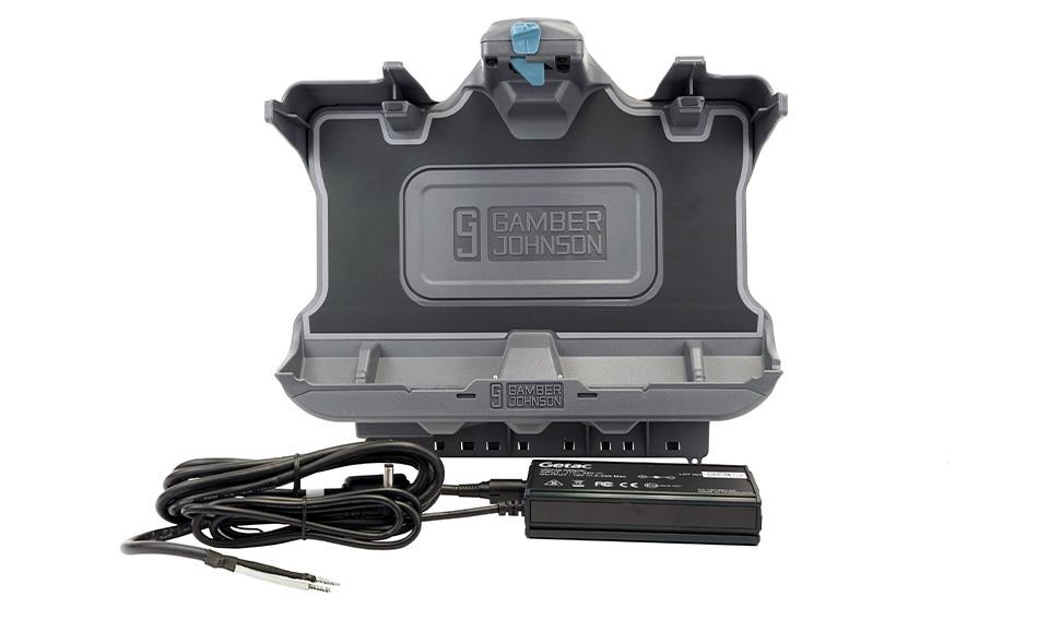 Gamber Johnson 7170-0901-10 Getac F110 G6 Vehicle Cradle (No Electronics) With Getac 120W Auto Power Adapter With Bare Wire Lead (No Rf)