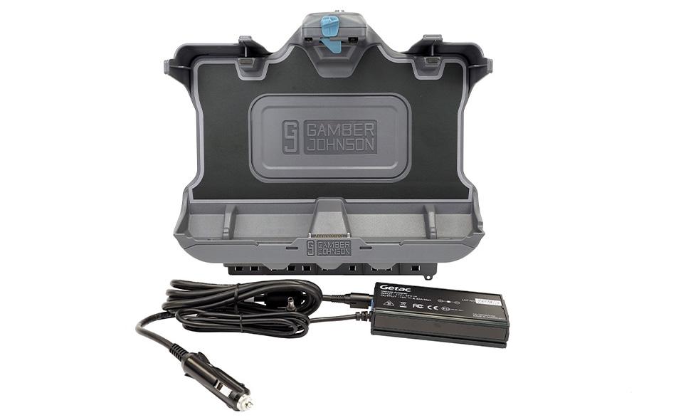 Gamber Johnson 7170-0902-00 Getac F110 G6 Vehicle Docking Station With Getac 120W Auto Power Adapter With Cigarette Lighter Connector (No Rf)