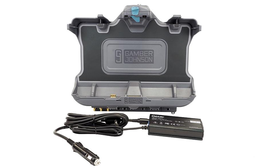 Gamber Johnson 7170-0902-03 Getac F110 G6 Vehicle Docking Station With Getac 120W Auto Power Adapter With Cigarette Lighter Connector (Tri Rf)