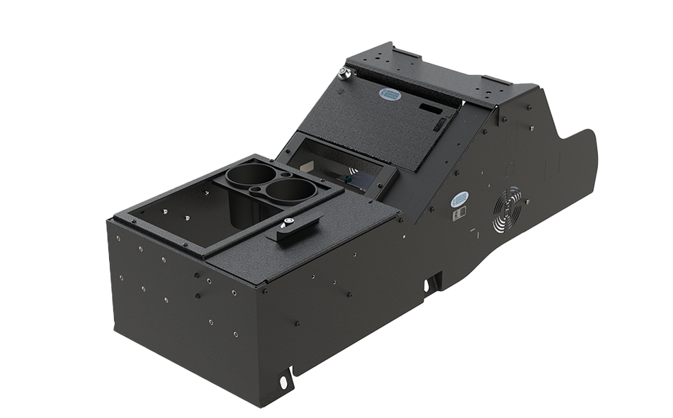 Gamber Johnson 7170-1063-00 2019+ Chevrolet Silverado Wide Body Console Box with Internal Printer Mount and Cup Holder