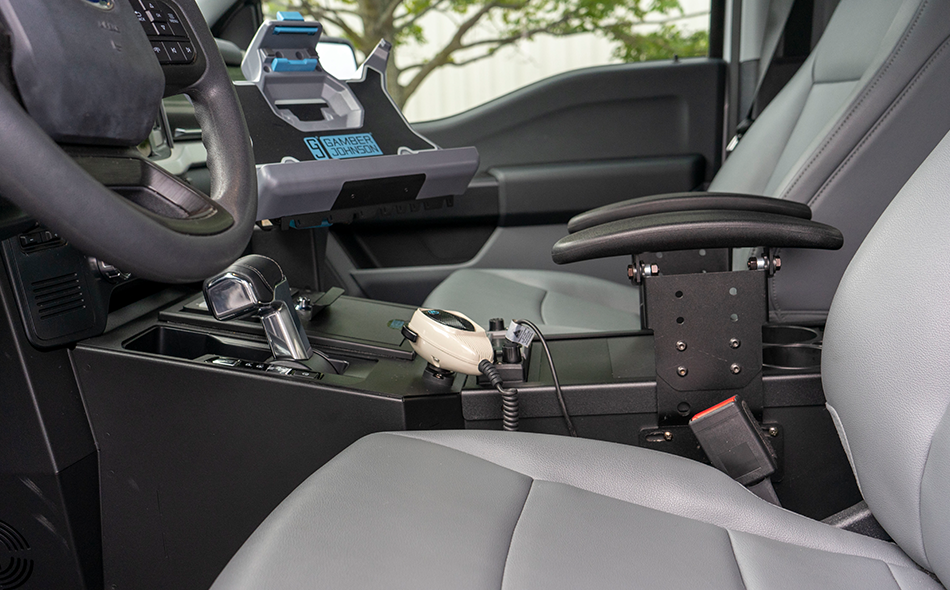 Gamber Johnson 7170-1046-00 2022+ Ford F-150 Lightning Wide-to-Narrow Console Box with Cup Holder