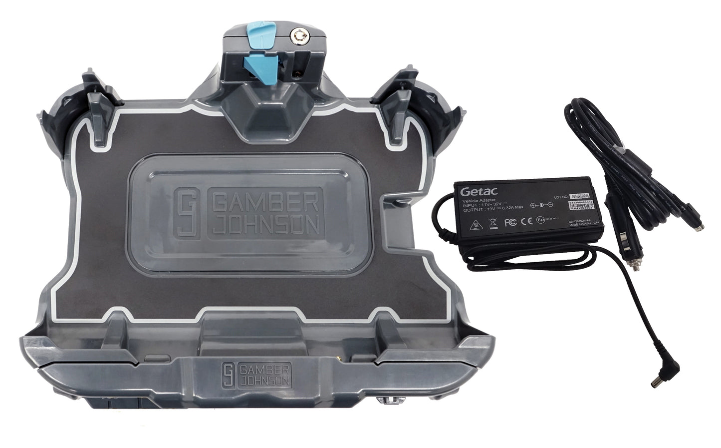 Gamber Johnson 7170-0961-00 Getac Zx10 Vehicle Docking Station With Getac 120W Auto Power Adapter With Cigarette Lighter Connector (No Rf)