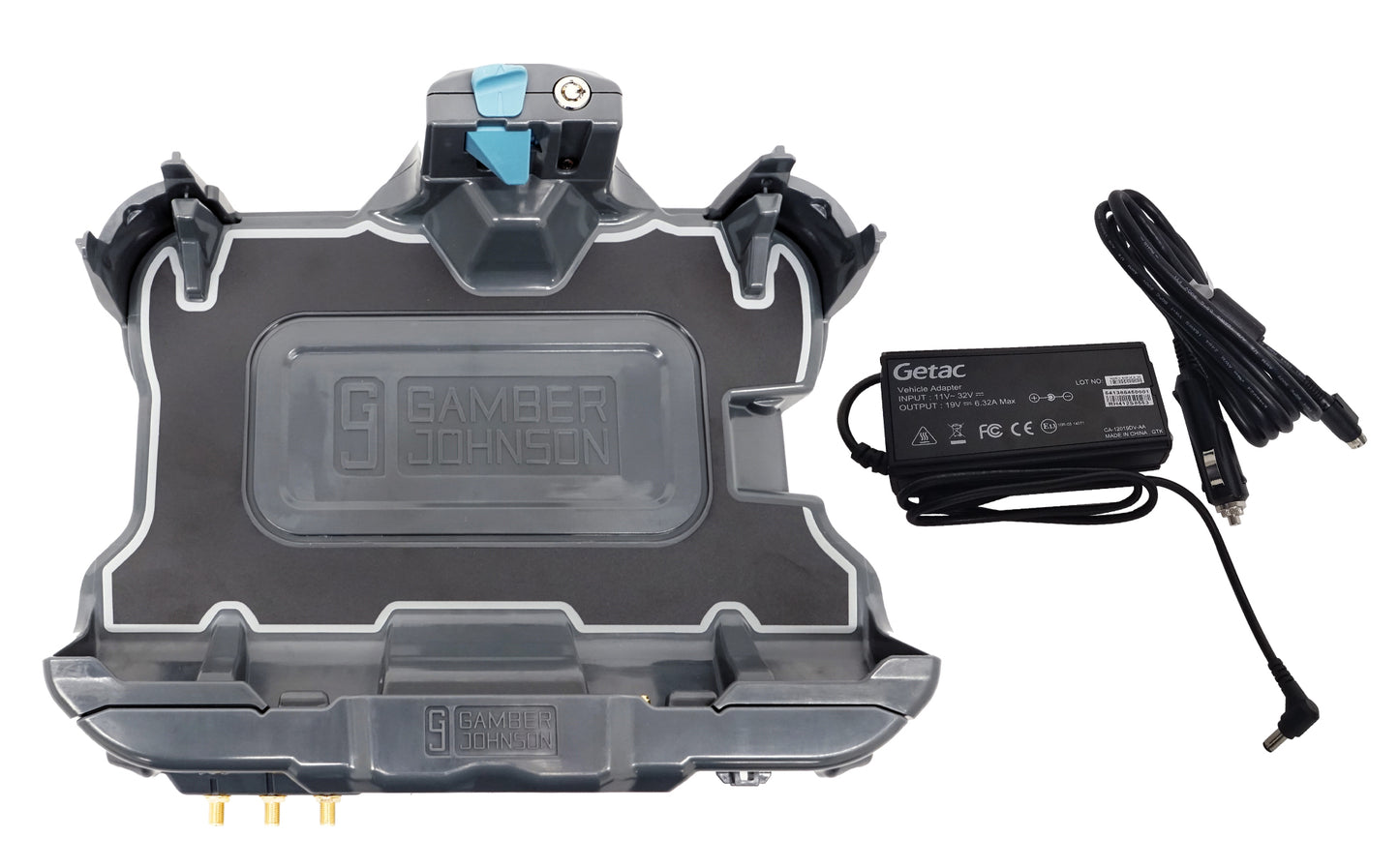 Gamber Johnson 7170-0961-03 Getac Zx10 Vehicle Docking Station With Getac 120W Auto Power Adapter With Cigarette Lighter Connector (Tri Rf)