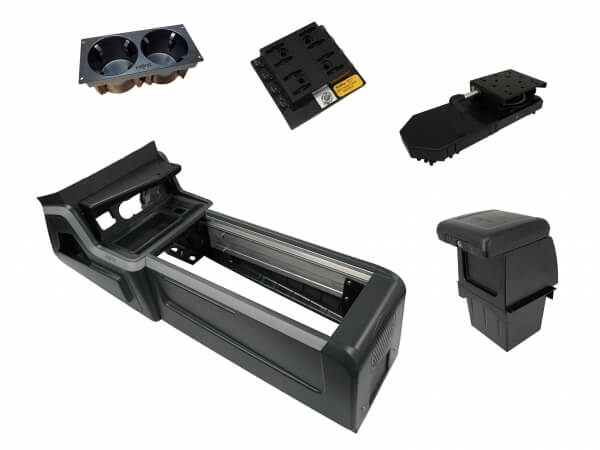Havis PKG-VSX-1800-INUT-PM-5 Package – VSX Console With Front PocketJet 8 Printer Mount For Laptop Docking Stations For 2020-2024 Ford Interceptor Utility