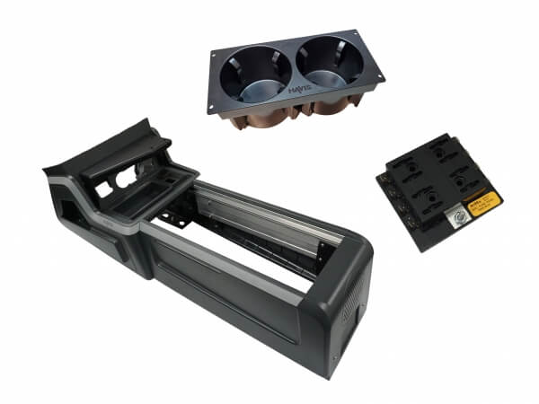 Havis PKG-VSX-1800-INUT-PM Package – VSX Console With Front Printer Mount, Cup Holder And Fuse Block For 2020-2024 Ford Interceptor Utility