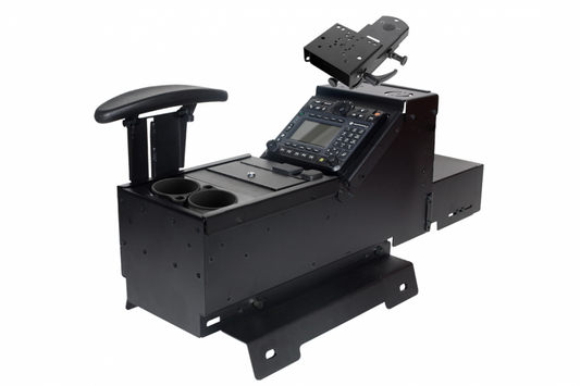 Gamber Johnson 7170-0237-04 Chevrolet/GMC Truck and Full-Size SUV Console with Cup Holder, Armrest, Wiring Chase, and Mongoose Motion Attachment Kit