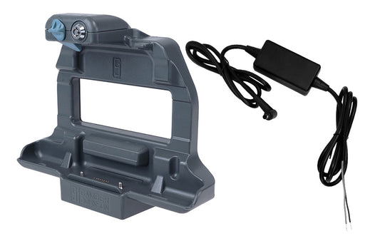 Gamber Johnson 7170-0686-02 Getac Zx70 Powered Charging Cradle With 12V Auto Adapter, Bare Wire End
