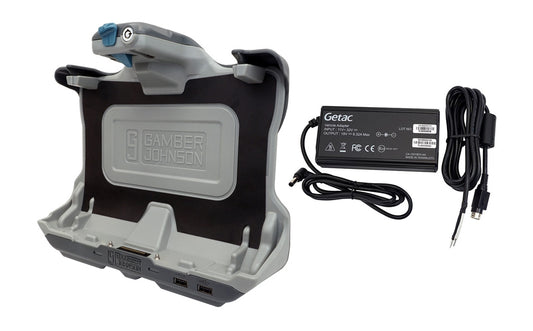 Gamber Johnson 7170-0999 Getac Ux10 Tablet Docking Station (No Rf) With Getac 120W Auto Power Adapter; Bare Wire Lead