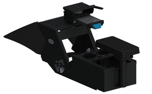 Gamber Johnson 7170-0886-06 2021+ Dodge Charger Console Box (Short 10.5") Kit with Cup Holder, Rear Armrest, and Mongoose® XE 9" Motion Attachment