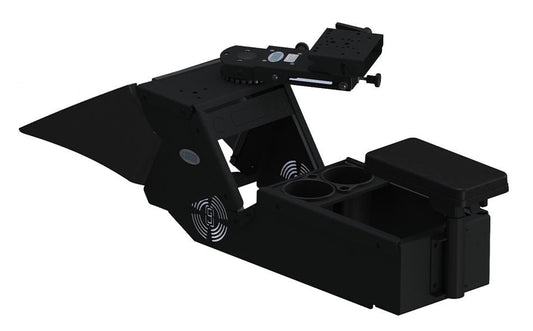 Gamber Johnson 7170-0887-04 2021+ Dodge Charger Console Box Kit with Cup Holder, Rear Armrest, and Mongoose®-9" Locking Slide Arm with Short Clevis