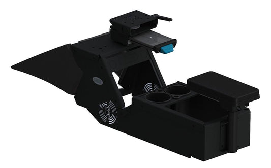 Gamber Johnson 7170-0887-06 2021+ Dodge Charger Console Box Kit with Cup Holder, Rear Armrest, and Mongoose® XE 9" Motion Attachment