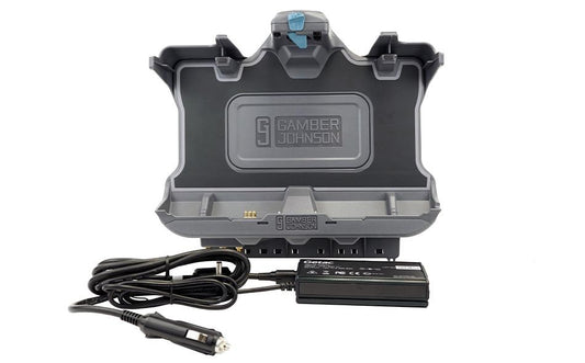 Gamber Johnson 7170-0901-03 Getac F110 G6 Vehicle Cradle (No Electronics) With Getac 120W Auto Power Adapter With Cigarette Lighter Connector (Tri Rf)