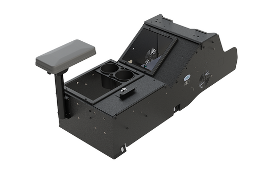 Gamber Johnson 7170-1062-01 2019+ Chevrolet Silverado Wide Body Console Box with Cup Holder and Tall Rear Armrest