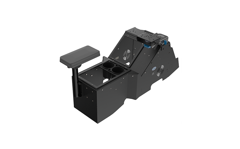 Gamber Johnson 7170-1077-02 2021+ Ford F-150 Wide-To-Narrow Console Box with Cup Holder, Tall Armrest & Mongoose XLE 9"