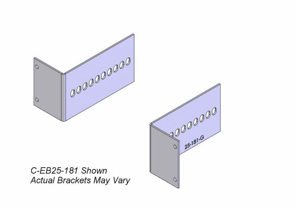 Havis C-EB25-081 2-Piece Equipment Mounting Bracket, 2.5″ Mounting Space, 0.81″ Bend